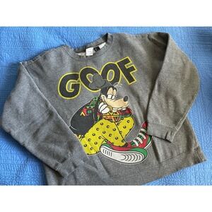 Disney Goofy Graphic Sweatshirt Gray Crewneck Pullover Long Sleeve Size L